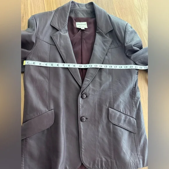Vintage Diamond Leather Oversized Blazer – Burgundy Oxblood – 90s Slouchy Fit